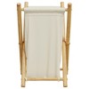 vidaXL Laundry Basket Cream White 16.3"x14.2"x25" Bamboo - 4 of 4