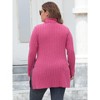 Women's Turtleneck Knit Pullover Long Sleeve Casual Sweater Tops Warm Fitted Sweater - 2 of 4