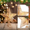 Aoibox Christmas Tree Topper 10 Inch Golden Glitter Star with 30 LED Lights for 6ft to 10ft Xmas Tree Holiday Indoor Decor 1 Piece - 2 of 4