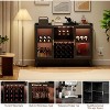 47in Liquor Cabinet Bar with LED Light, Wine Bar Cabinet Kitchen Sideboard Buffet Storage Rack with Door for Home Living Room Dining Room, Black - 4 of 4
