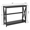 Yaheetech 2-Tier X-Design Console Table Sofa Side End Table for Living Room - 3 of 4