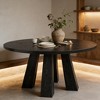 47" Wood Round Dining Room Table with Sturdy Base for Living Room, Apartment - 2 of 4