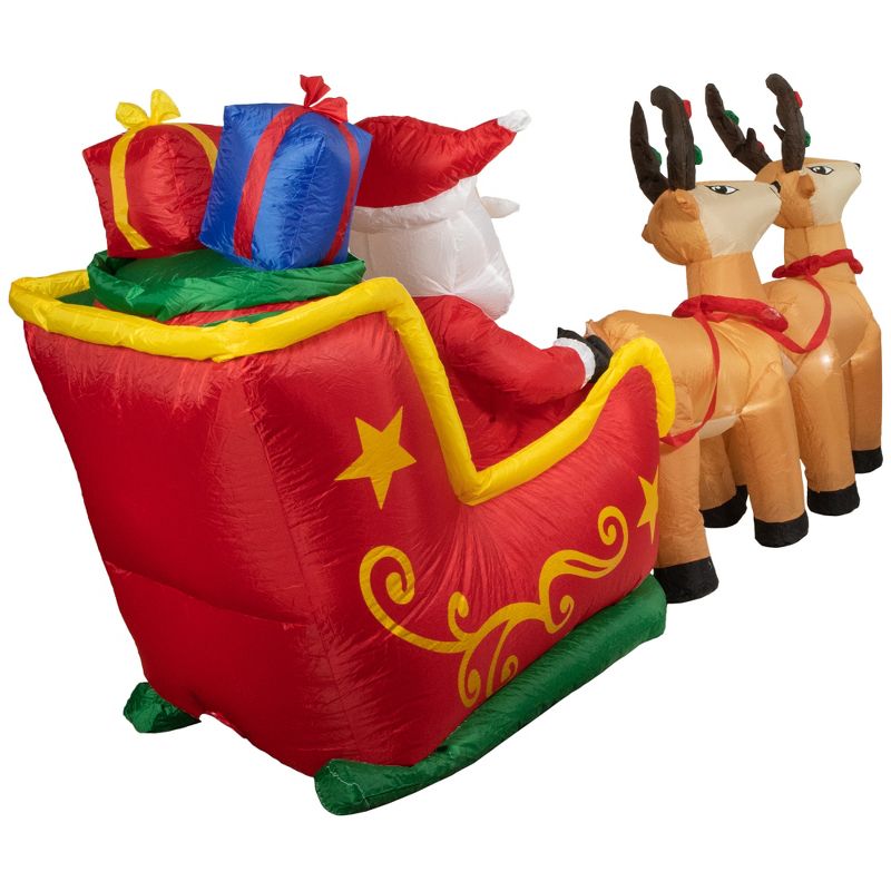 Northlight 8' Inflatable Santa's Sleigh and Reindeer Outdoor Christmas Decoration, 4 of 6