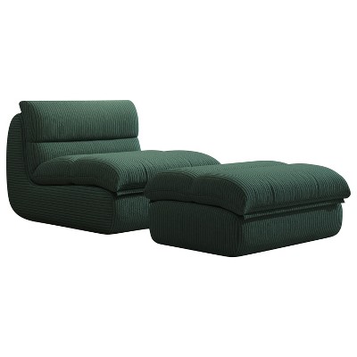 SYFERLORY 32" Wide Single Recliner Sofa with Ottoman - Plush Upholstered Lounge Chair for Living Room, Bedroom or Study