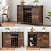 Farmhouse Wine Bar Cabinet with Sliding Barn Door, 47" Kitchen Bar Cabinet with Wine & Glass Rack, Storage Shelves, for Dining Room, Living Room - 4 of 4