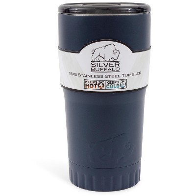 Matte Gray Stainless Steel Travel Tumbler with Open-Sip Lid, 20 Ounces