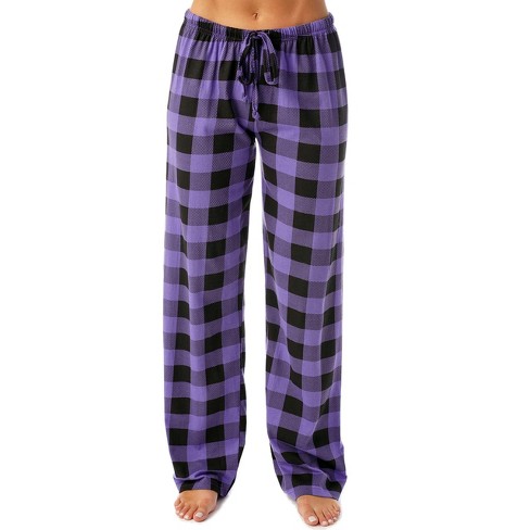 Just Love Womens Buffalo Plaid Knit Jersey Pajama Pants Buffalo Check  6324-10195-PUR-XS