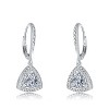 Guili Sterling Silver Drop Earrings with Clear Round & Triangle CZ in Rhodium, Gold & Rose Gold Plating – Sleek, Stylish, and Elegant Design - 3 of 3