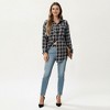 Anna-Kaci Women's Long Sleeve Plaid Button-Up Shirt with Chest Pockets - 4 of 4
