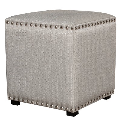 18.5" Lani Square Backless Upholstered Vanity Stool Light Linen Gray - Hillsdale Furniture
