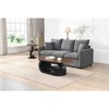 Luxury Nesting Coffee Table Set of 2, Tables with Storage for Living Room, Oval and Round Table Set, Black Center Table - 3 of 4