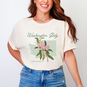 Simply Sage Market Washington Girly Flower Garment Dyed Tee - 1 of 4