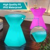 Mjkone 30" H Rechargable Bar Table for Cocktail Pub 16 RGB Color Changing LED Lights , Water Proof Light Up Luminous Furniture Coffee Tables - 4 of 4