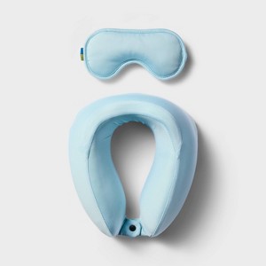 Neck Pillow and Eye Mask 2pc Set - Open Story™ - 1 of 4