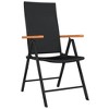 vidaXL 3 Piece Patio Dining Set Black - 3 of 4