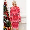Coolmee Womens Christmas Maxi Dress Casual Quarter-Zip Neck Long Sleeve Slim Fit Pullover Hoodie Wrap Long Dress - 3 of 4