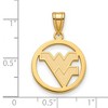 Black Bow Jewelry 14k Yellow Gold Plated Sterling Silver West Virginia Mountaineers NCAA Small Pendant - 2 of 3