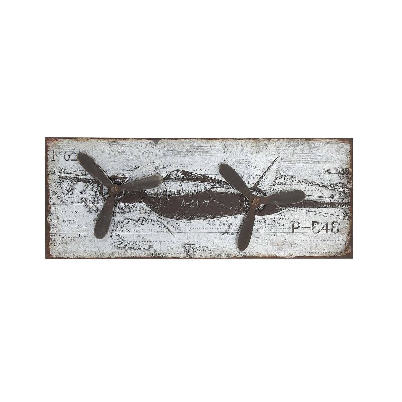 Metal Airplane Propeller Wall Decor Silver - Olivia &#38; May, 3 of 6