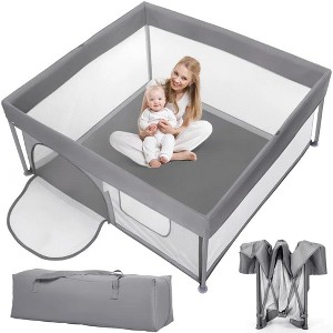 GOTGELIF 50"x50" Travel-Friendly Baby Playpen Spacious & Secure Foldable Playard - 1 of 4