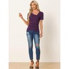 Allegra K Women's Knit Short Sleeve Irregular Neck Ruched Side Blouse - 4 of 4