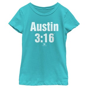 Girl's WWE Stone Cold Steve Austin 3:16 White Logo T-Shirt - 1 of 4