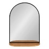 Kate and Laurel Schuyler Arch Wall Mirror with Shelf, 20x28, Brown - 2 of 4