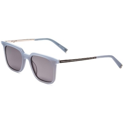 John Varvatos V521 Unisex Square Sunglasses Storm Crystal Blue & Grey Smoke 52mm