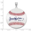 Black Bow Jewelry Sterling Silver Ryne Sandberg Signature LG Enamel Baseball Pendant - 4 of 4