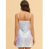 Allegra K Women's Glitter Sequin Spaghetti Strap V Neck Party Cocktail Sparkly Mini Dress - 4 of 4