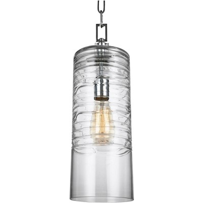 Feiss Elmore 6" Wide Chrome Cylinder Mini Pendant