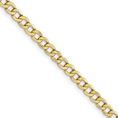 Black Bow Jewelry 4.3mm, 10k Yellow Gold Hollow Curb Link Chain Necklace
