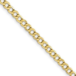 Black Bow Jewelry 4.3mm, 10k Yellow Gold Hollow Curb Link Chain Necklace - 1 of 4