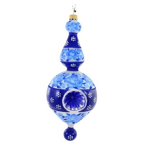 Sbk Gifts Holiday 10.0 Inch Turquoise Floral Drop Ornament Blue Flow Flowers Tree Ornaments - 1 of 3