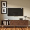 70" Mid Century Modern TV Stand for TVs up to 80 Inch, Entertainment Center Media Console with 3 Cabinets and 4 Open Storage Compartments - 3 of 4