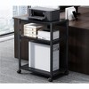 Computer Tower Stand，Large Printer Stand，Metal Holder Cart Under Desk with 360° Rotating Wheels, Mobile Printer Table for Home and Office - 3 of 4
