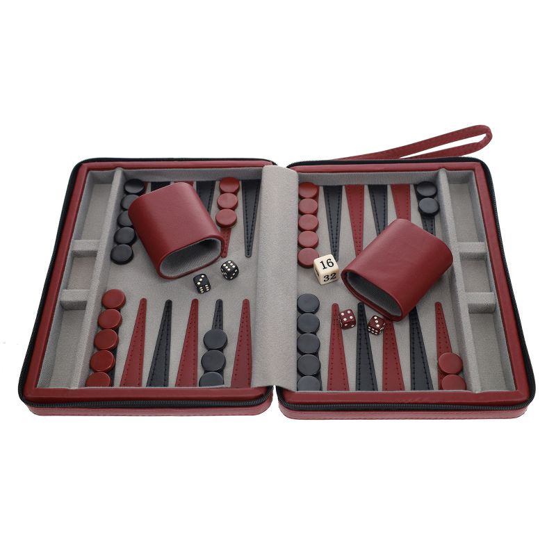 WE Games Magnetic Backgammon Set with Leatherette Case and Carrying Strap - Travel Size, 4 of 12
