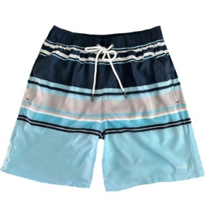 Heat Swimwear Men's Swim Trunk Short, Elastic Waist and Stretch, Blue Stripe - 1 of 3