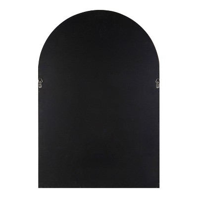 Walnut Brown Arched Wood Vanity Mirror