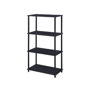 Lyngins 4-Tier KD Bookshelves,Powder Coating Shelving Units with 15mm Thick Panel,Metal Frame,Wood Open Bookcases for Living Room,Office - 1 of 4