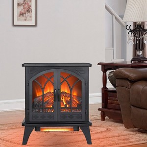 ORRD 24" Electric Fireplace Heater, 1500W 3D Flame Infrared Stove with Remote, Timer, CSA Certified, for 400 Sq.Ft - 1 of 4