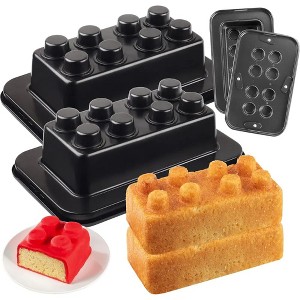 CucinaPro Brick Building Cake Pan Mold, 2 Pack- Build, Decorate, Stack 9" 3D Shaped Cakes - Birthday Parties, Special Occasion, Gift - 1 of 4