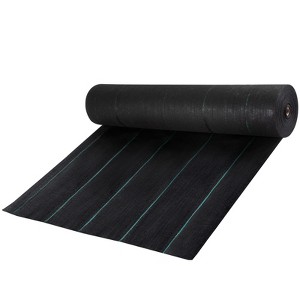 VEVOR Weed Barrier Landscape Fabric, 5 x 250 ft, 5 Oz Premium Woven Ground Cover Heavy Duty PP Material & Easy Setup, Single-Layer, Black - 1 of 4