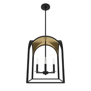 Hunter Fans 14.75" Dukestown Pendant Light Natural Iron/Gold Leaf Finish, 4-Bulb Ceiling Fixture, Modern Design - 1 of 4