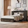 TiramisuBest Queen Size Foldable Murphy Bed, Rustic Gray, 81x62x45 inches, 211 lbs - 2 of 4