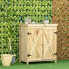 CAVINAS Outdoor Storage Shed with Lockable Door, Wooden Tool Storage Shed with Detachable Shelves and Pitch Roof - 2 of 4