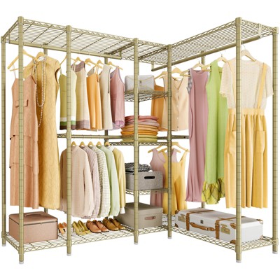 VIPEK L50 Protable Closet Rack Large Corner Freestanding Wardrobe Closet, Max Load 1300LBS, Gold