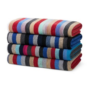 Ben Kaufman Colored Classic Multi-Color Stripe Beach & Pool Towel - Large Cotton Towel - Soft & Absorbant - Assorted Colors - 1 of 4