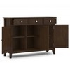 WyndenHall Normandy Wide Entryway Storage Cabinet Brunette Brown: Transitional Style, 3 Drawers, Pine Frame - 2 of 4