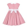 Hope & Henry Baby Girls' Organic Short Sleeve Sateen Dress with Peter Pan Collar, Infant - 3 of 4