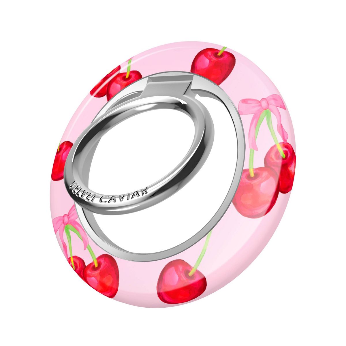 VELVET CAVIAR Grip Ring - Sweet Cherry: Cell Phone Accessories, Pink & Red, 2x2 inches
